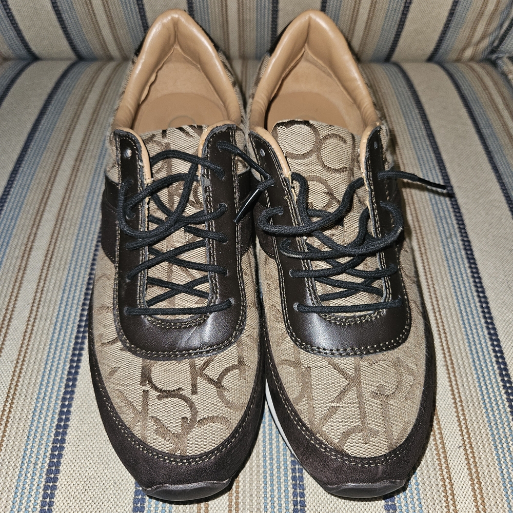 Calvin Klein Women's Brown Monogram Sneakers